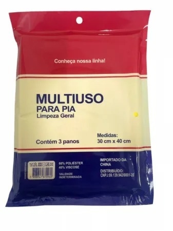 FLANELA AMARELA C/3 UN MULTIUSO CAEBITEX