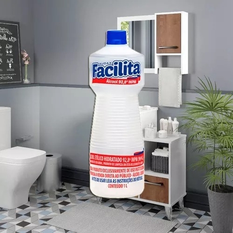 ÁLCOOL 1 LITRO 92,8º DESINFETANTE E LIMPEZA FACILITA AUDAX