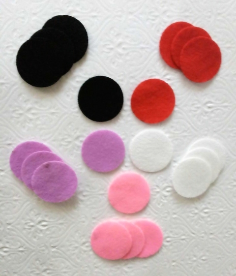 Recorte Feltro - Círculos 4cm (Cores Variadas)