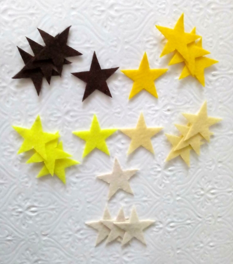 Recorte Feltro - Estrelas 4cm (Cores Variadas)