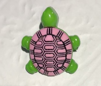 Botão Tartaruga Casco Rosa 2,5cm