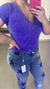 Cropped Traspassado Tricot Mousse Roxo na internet