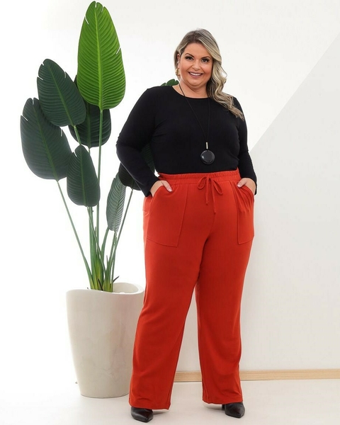 Calça Malha Moletinho Plus Size