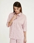 Camisa Manga 3/4 Listras Tricoline Rosa Talita Kume - TuttiStore | Moda Feminina Casual