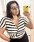 Blusa Cropped Malha Listras