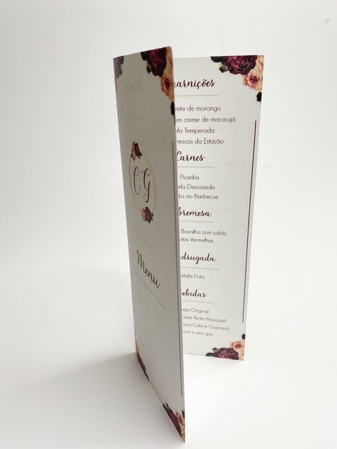 Menu Casamento - modelo carta de bebidas