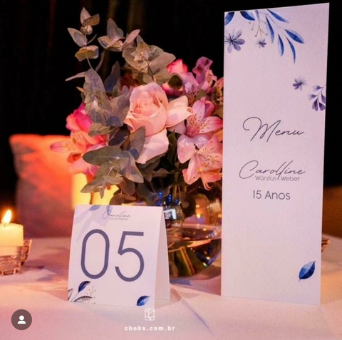 Menu carta - Número de mesa