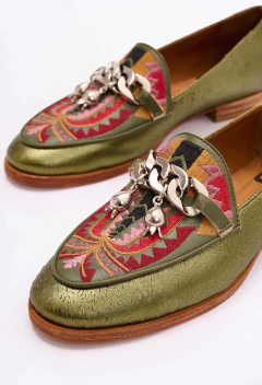 Imagen de MOCASÍN NO ME ROMPAN LOS COCOS (verde metalizado)