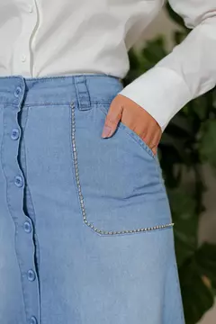 SAIA LONGA DENIM VERANO 12815 JOYALY MODA - loja online