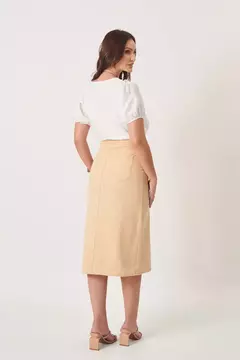Saia Midi Sarja Com Bolso - 32057 - Joyaly Moda - comprar online