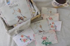 SOBRES "VINTAGE POSTCARDS" PAJARITOS BLANCOS. Surtidos x6