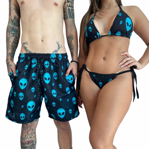 Kit Mozão Promocional Shorts e Biquini Cortininha Alien