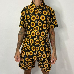 Kit Camisa de Botão e Shorts Girassol