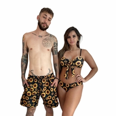 Kit Mozão Shorts e Biquini de Laço Girassol - comprar online