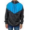 Corta Vento Masculina Preto e Azul Claro Lisa