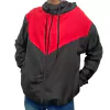Corta Vento Masculina Preto e Vermelho Lisa
