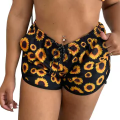Kit Shorts Feminino e Biquini Asa Delta Girassol