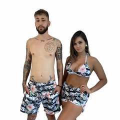 Kit Mozão Shorts Floral Listrado - comprar online