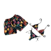 Kit Verão Shorts Masculino e Biquíni Cortininha Floral Colorido