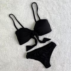 Kit Shorts Masculino Preto Liso e Biquíni Laço Preto - comprar online