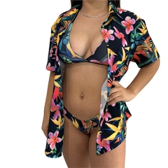 Camisão de Botão Floral Colorido - comprar online