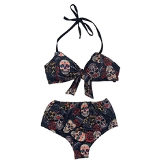 Biquíni Laço Cintura Alta/ Hot Pants / Plus Size CAVEIRA MEXICANA na internet