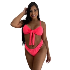 Biquíni Laço Rosa Neon