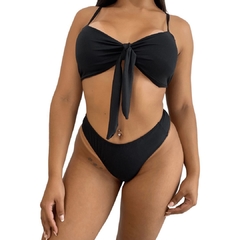 Kit Shorts Feminino Preto Liso e Biquíni Laço Preto - loja online