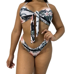 Biquini Laço Floral Listrado - comprar online