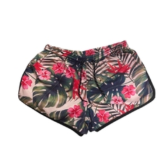 Shorts Summer Feminino Floral Vermelho