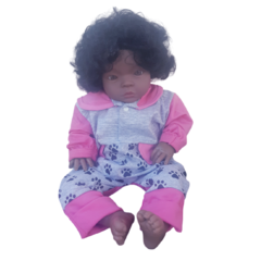 Imagem do Boneca Reborn Negra Bebê Realista Lyra Sidnyl Membros Macios