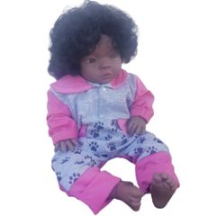 Boneca Reborn Negra Bebê Realista Lyra Sidnyl Membros Macios - loja online