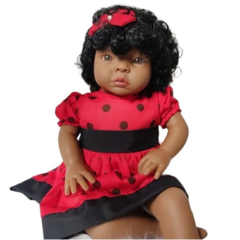 Boneca Reborn Negra Bebê Realista Lyra Sidnyl Membros Macios - Importados da Malu