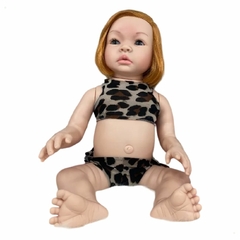 Boneca Reborn Ruiva Baby Kiss Cabelo Vermelho Corpo 100% Silicone Sidnyl Bebê Com Acessórios Presente Criança Natal - comprar online
