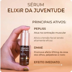 Sérum Elixir da Juventude Efeito Lifting Imediato Olhos Pálpebras Rosto Veneno De Cobra Abelha Rainha 18ml REF 2455 - Importados da Malu