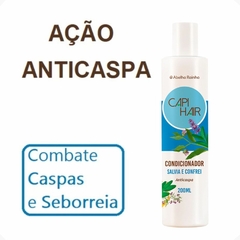 Condicionador Hidratante Anticaspa Controla Oleosidade Descamação Seborreia Sálvia Confrei 200ml Abelha Rainha REF 2616 - Importados da Malu