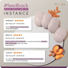 Sabonete Vegetal em Barra Ameixa e Praliné Instance Eudora Caixa Com 4 unid de 80g REF 58841 na internet