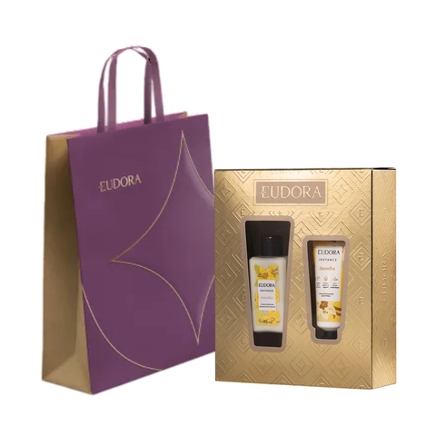 Kit Presente Baunilha Miniatura Mãos E Corpo Instance Eudora Com Sacola Presenteável REF 86286