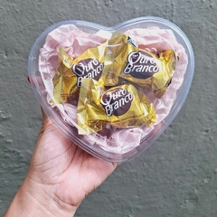 Lembrancinha De Chocolate Presente No Coração De Acetato Feliz Páscoa Dia Mães Natal Niver Mulher na internet