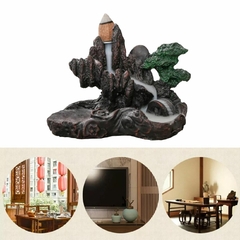 Queimador de Incenso Refluxo de Aroma Resina Aromaterapia Decoração Para Casa Escritório + 20 Cones de Incenso - loja online