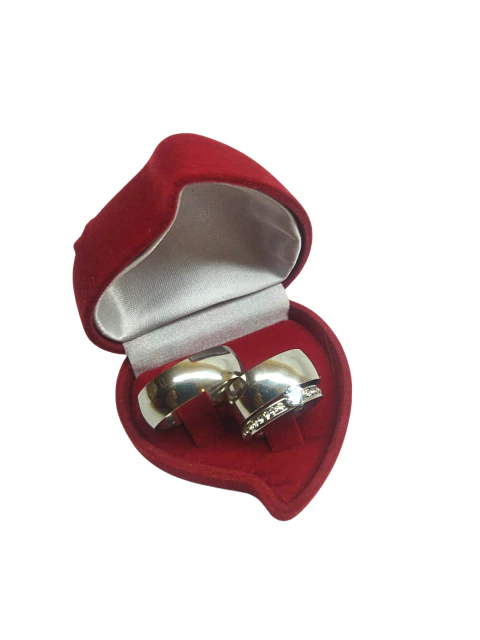 Par Aliança Prata 8mm arredondada namoro Larga + Anel