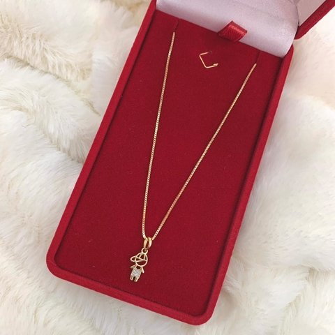 Gargantilha com Pingente de Menino 60CM Ouro 18K