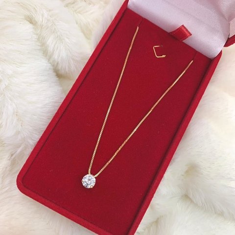 Gargantilha com Pingente Ponto de Luz 60CM Ouro 18K