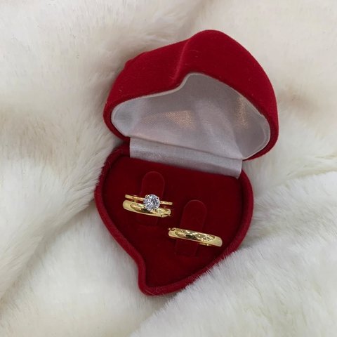 Par de Aliança 3MM Polida e Solitário de Zircônia Ref: 399