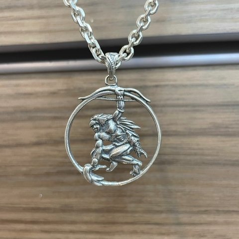 Pingente Oxóssi 3X3cm Prata Legítima 925