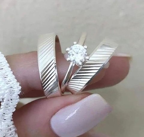Aliança 6mm com Detalhe Riscado Prata 950