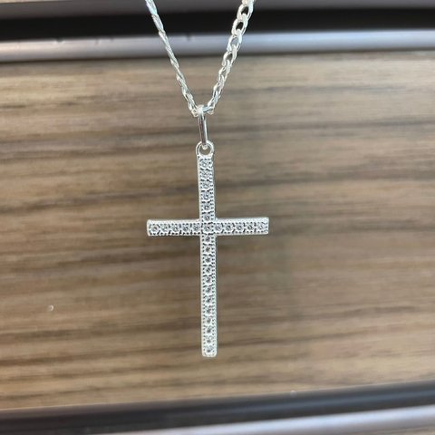 Pingente Cruz Cravejada 3X1,9cm Prata Legítima 925 - comprar online