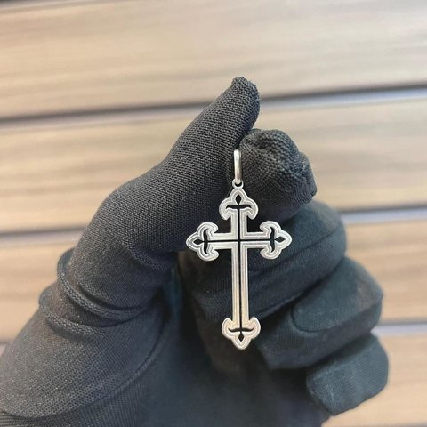 Pingente Cruz Pontas Arredondadas 3X2cm Prata Legítima 925 - comprar online