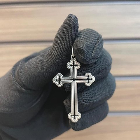 Pingente Cruz Pontas Arredondadas 3,6X2,3cm Prata Legítima 925 - comprar online
