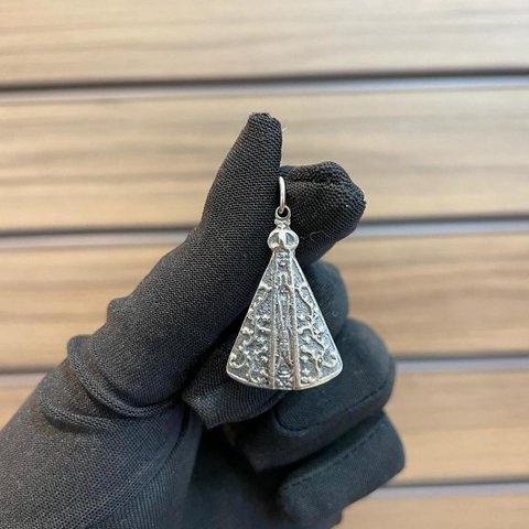 Pingente Nossa Senhora Aparecida 3X2cm Prata Legítima 925 - comprar online
